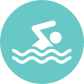 blue swimming icon on white background