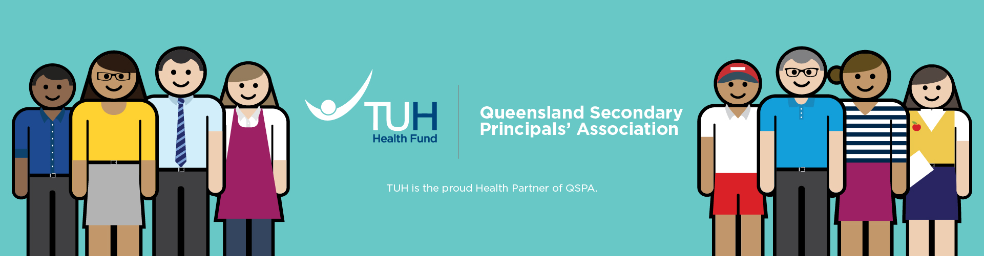 TUH health fund and queensland secondary principals' association logo banner