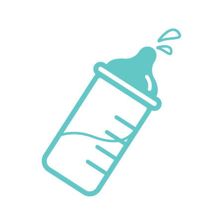 blue baby bottle icon on white background