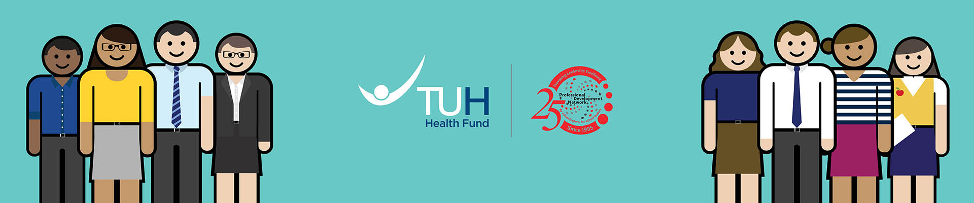 TUH health fund and professional development network logo banner