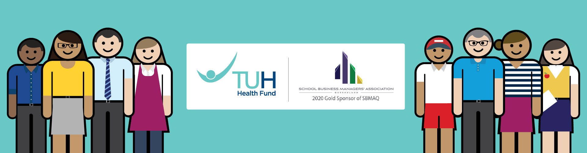 TUH health fund and school business managers' associated logo banner