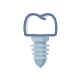 dental implant icon. tooth on screw on white background