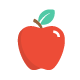 red apple on white background