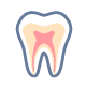 side view of tooth icon on white background