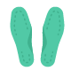 green orthotics on white background