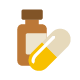 pill and bottle on white background