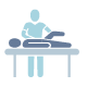 person giving physiotherapy on white background