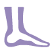 side view of foot on white background