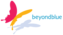 beyond blue logo on white background